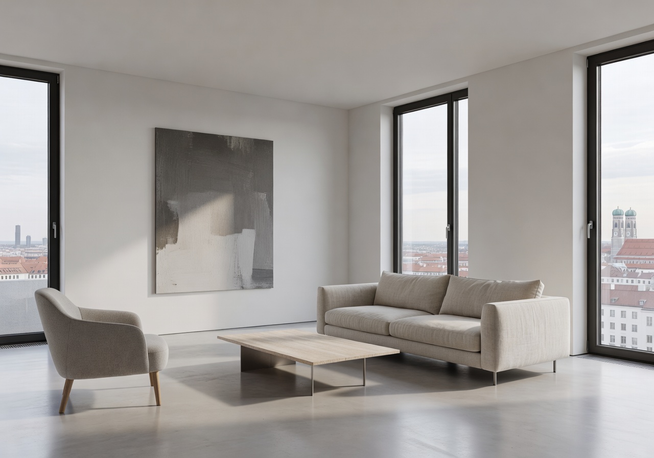 Munich Minimalist Penthouse Living Space